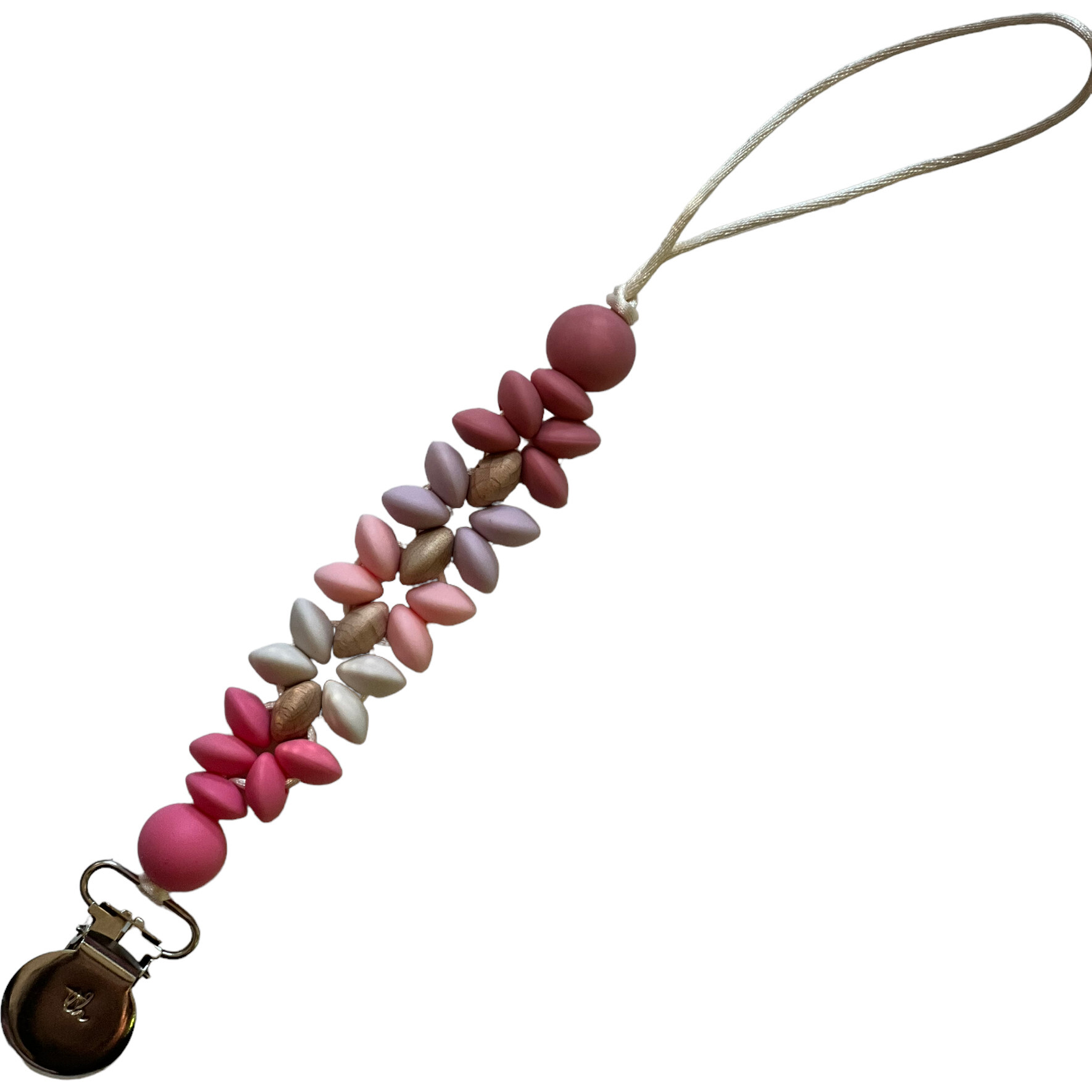 Petite Mila Pacifier And Toy Clip, Baby Pink - Pacifiers - 1