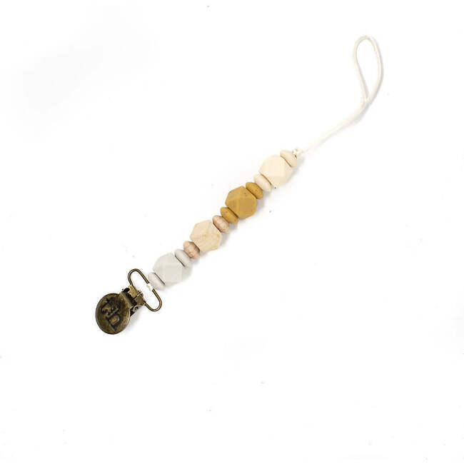 Petite Jewel Pacifier And Toy Clip, Navajo Beige - Pacifiers - 1