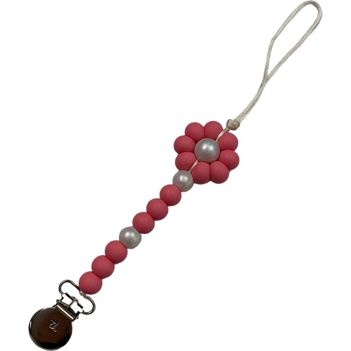Peitie Quinn Pacifier And Toy Clip, Baby Pink - Pacifiers - 1