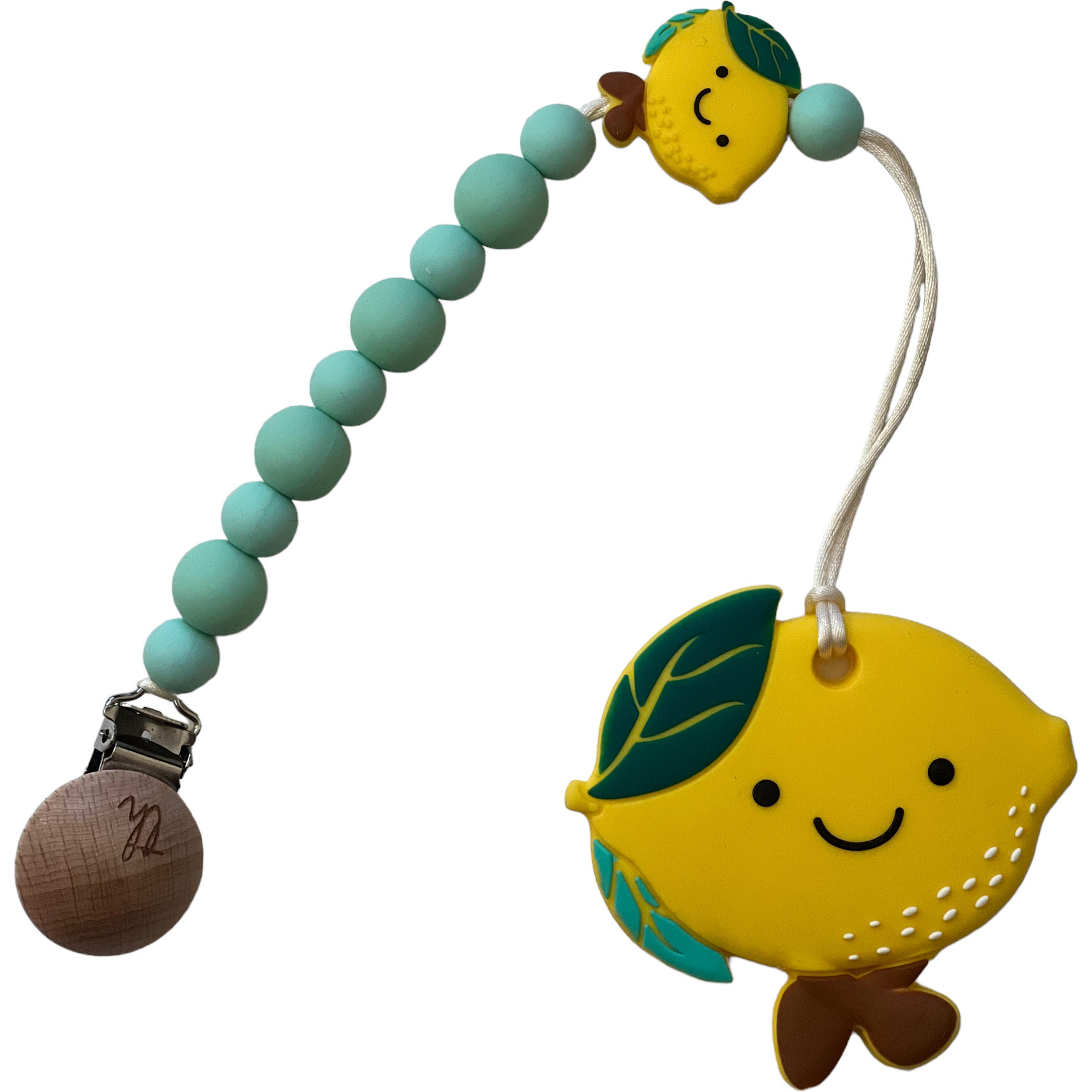 Lemon Pacifier And Toy Clip With Teether Bundle, Original - Pacifiers - 1