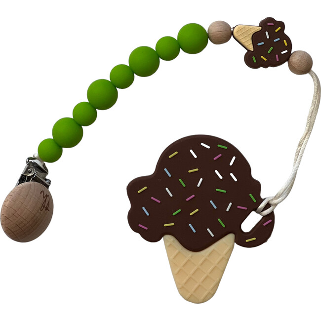 Ice Cream Pacifier And Toy Clip With Teether Bundle, Chocolate