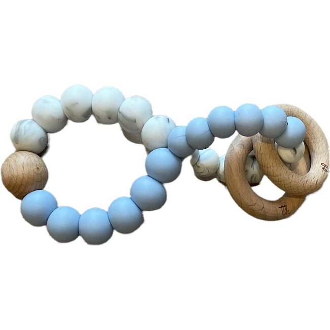 Hudson BPA-Free Slicone Rattle, Baby Blue - Rattles - 1