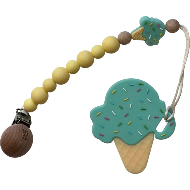 Ice Cream Pacifier And Toy Clip With Teether Bundle, Mint