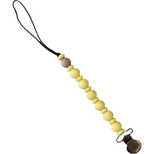 Grande Eden Pacifier And Toy Clip, Butter Yellow - Pacifiers - 1