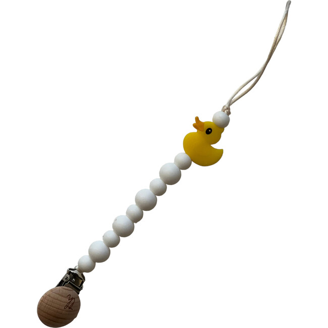 Ducky Pacifier And Toy Clip, Yellow