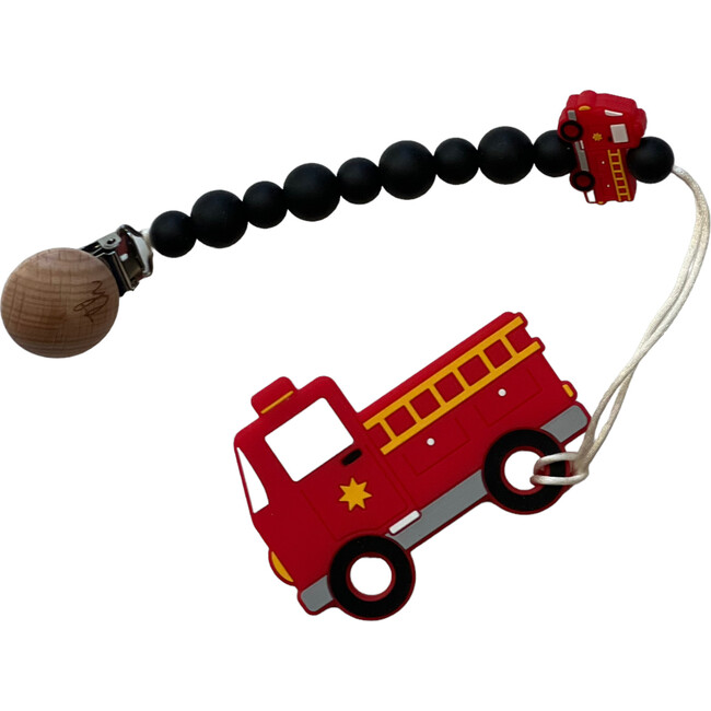 Fire Truck Pacifier And Toy Clip With Teether Bundle, Original