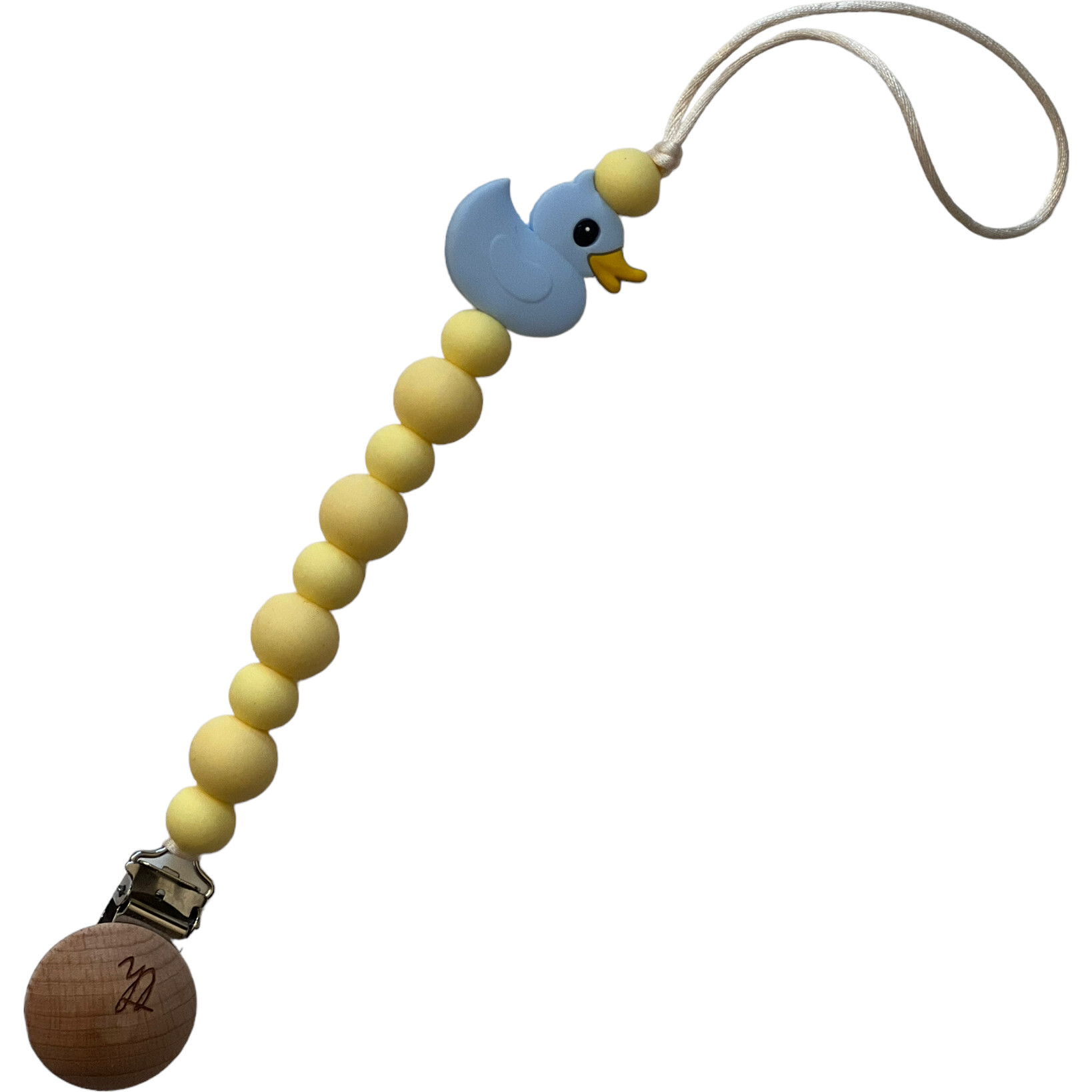 Ducky Pacifier And Toy Clip, Baby Blue - Pacifiers - 1