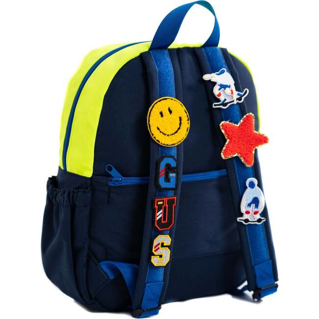 Hook & Loop Sport Kids Backpack, Royal Blue And Neon - Backpacks - 4