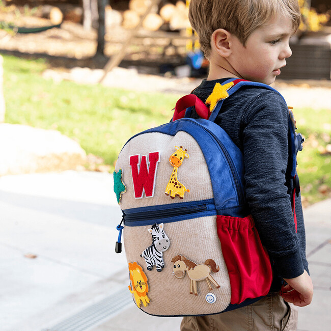 Hook & Loop Lux Kids Backpack, Cobalt And Red - Backpacks - 2