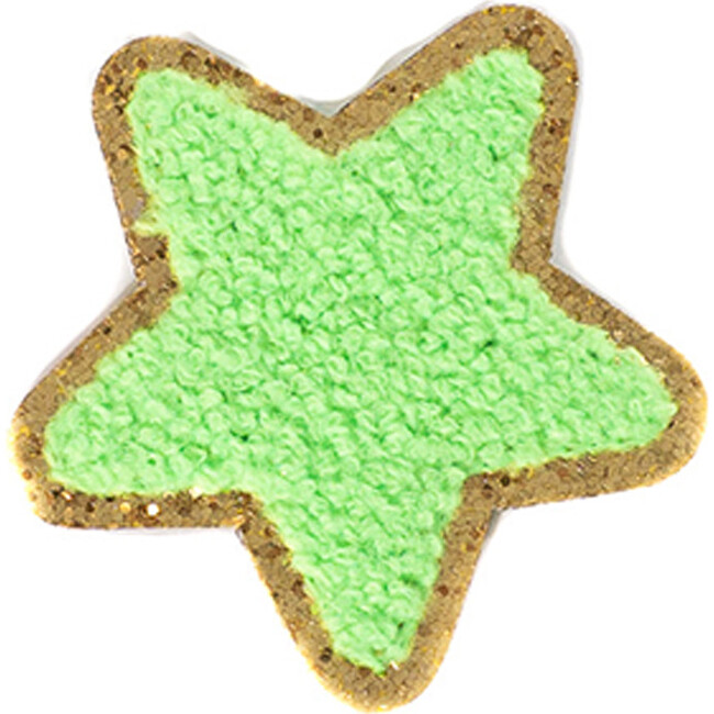 Chenille Star Patches, Green (Set Of 2)