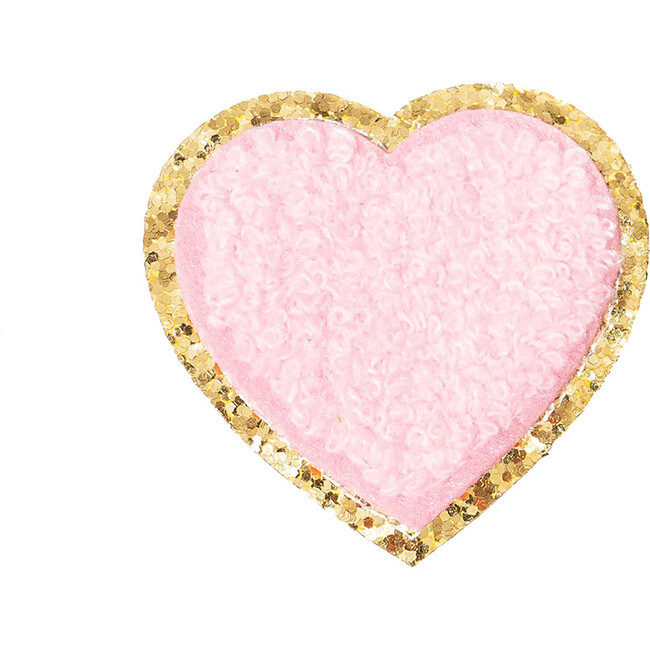Chenille Sparkle Hearts, Light Pink (Set Of 2)