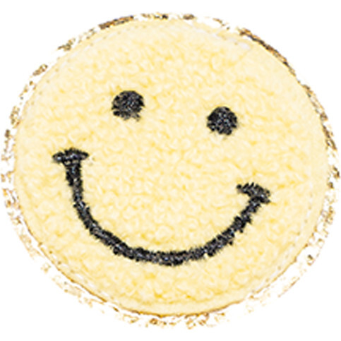 Chenille Smiley Face Patches, Pale Yellow (Set Of 2) - Other Accessories - 1