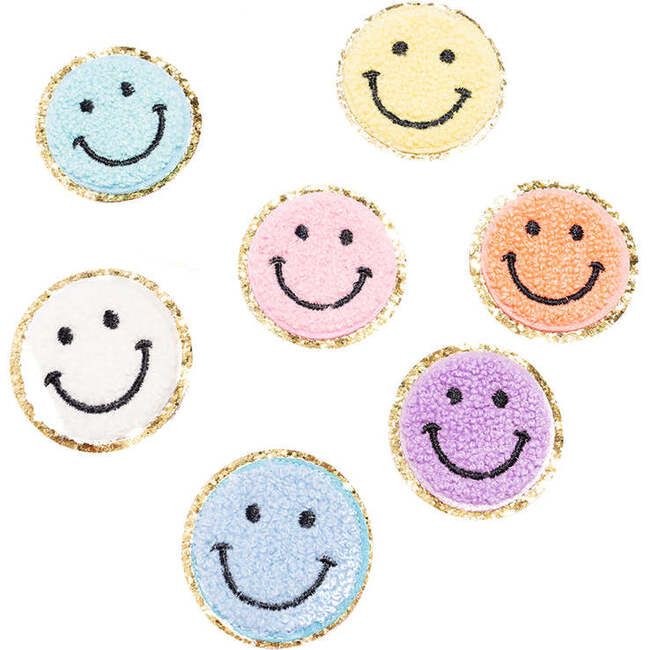 Chenille Smiley Face Patches, Pale Yellow (Set Of 2) - Other Accessories - 2
