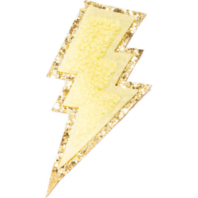 Chenille Lightning Bolt Patches, Yellow (Set Of 2)