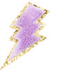 Chenille Lightning Bolt Patches, Lavender (Set Of 2) - Other Accessories - 1 - thumbnail