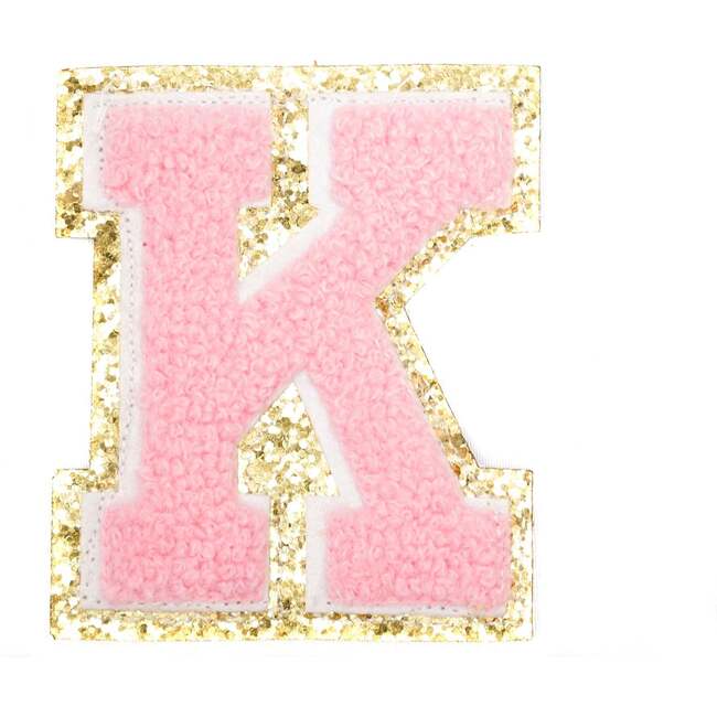 Chenille 3-Inch Sparkle Letter Patch, Pink - Other Accessories - 1