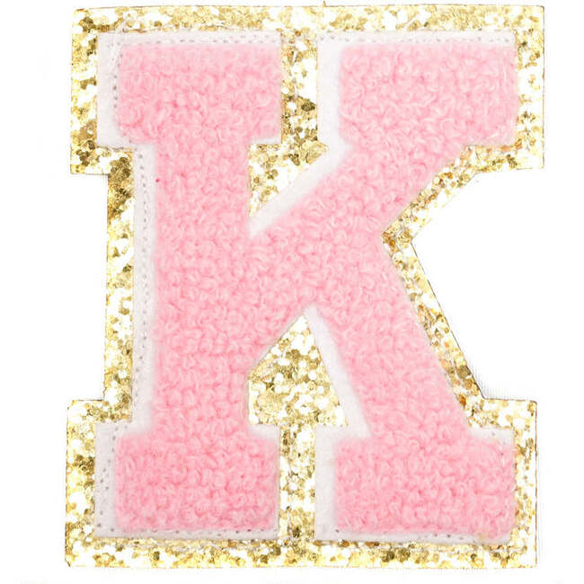 Chenille 2-Inch Sparkle Letter Patch, Pink - Other Accessories - 1