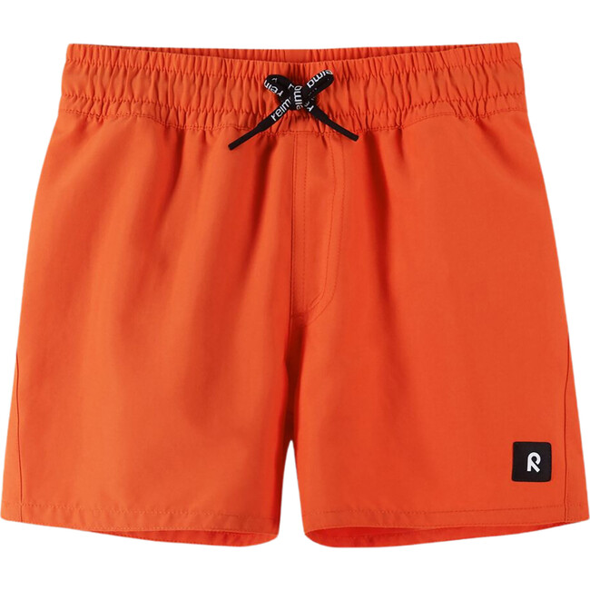Somero Elastic Waist Swim Shorts, Red Orange