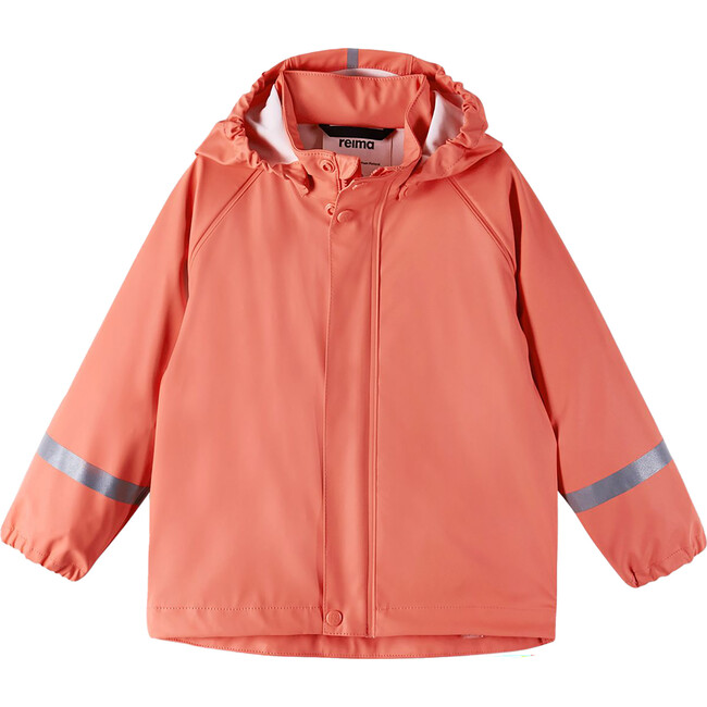 Lampi Detachable Hood Zipper Raincoat, Misty Red