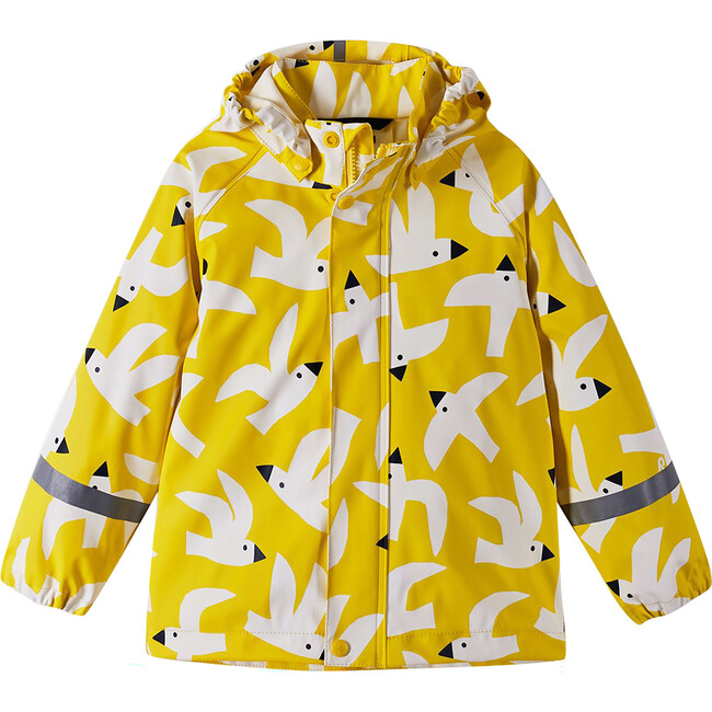 Vesi Detachable Hood Zipper Raincoat, Yellow