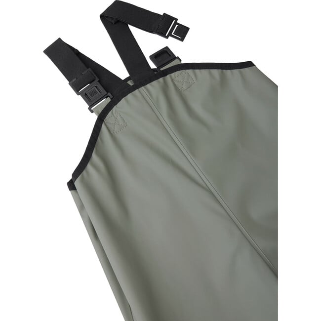 Lammikko Shoulder Strap Rain Pants, Greyish Green - Pants - 3