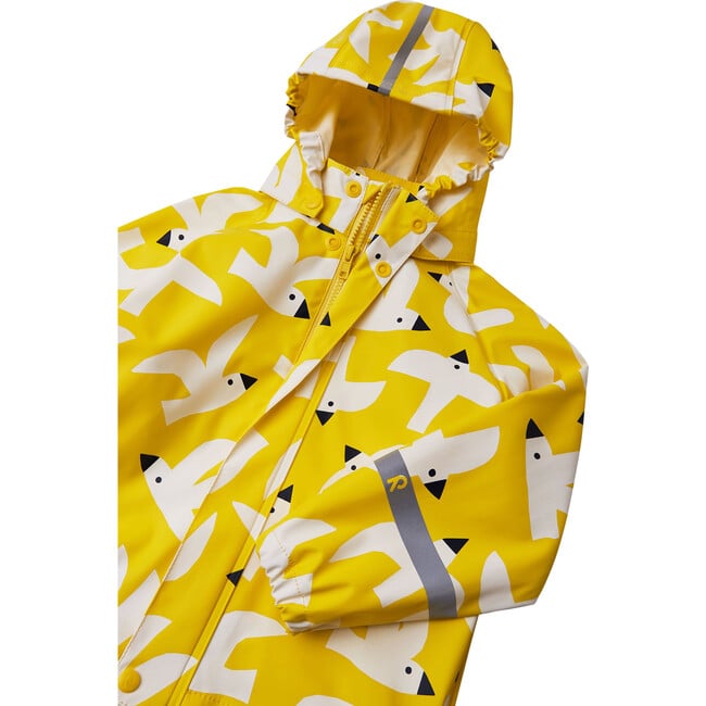 Vesi Detachable Hood Zipper Raincoat, Yellow - Raincoats - 4