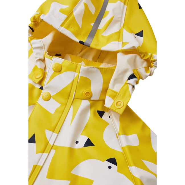 Vesi Detachable Hood Zipper Raincoat, Yellow - Raincoats - 7