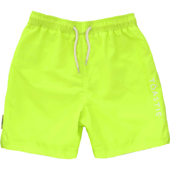 UV Protector Woven Drawstring Swim Shorts, Fluro Lime