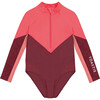 UV Protector High Neck Long Sleeve Swim Cossie, Cherry - One Pieces - 1 - thumbnail