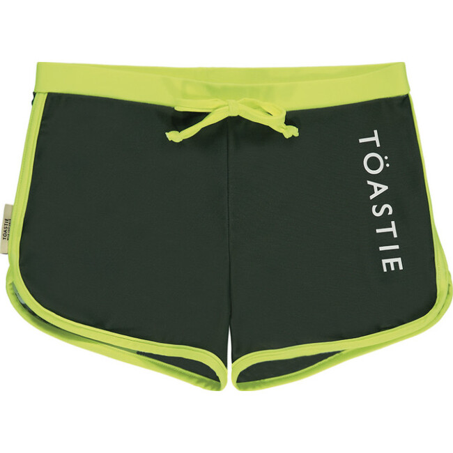 UV Protector Contrast Piped Drawstring Swim Bottoms, Key Lime