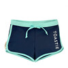 UV Protector Contrast Piped Drawstring Swim Bottoms, Aqua - Swim Trunks - 1 - thumbnail