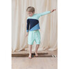 UV Protector Woven Drawstring Swim Shorts, Aqua - Swim Trunks - 2