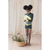 UV Protector High Neck Long Sleeve Swim Top, Key Lime - One Pieces - 3