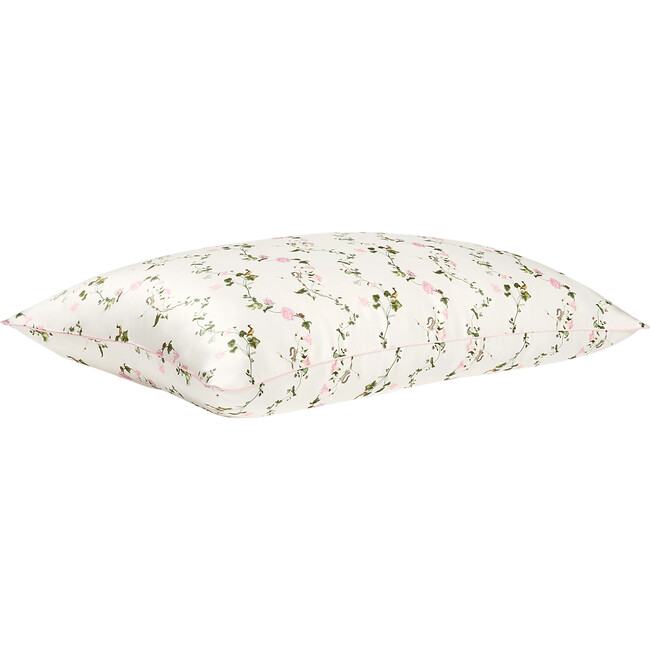 The Sisi Silk Pillowcase, Pink Pond Floral