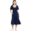 The Women's Louisa Nap Dress, Navy Crepe - Dresses - 1 - thumbnail