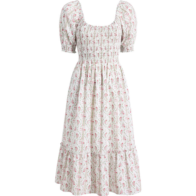 The Women's Louisa Nap Dress, Pink Vine Stripe Cotton