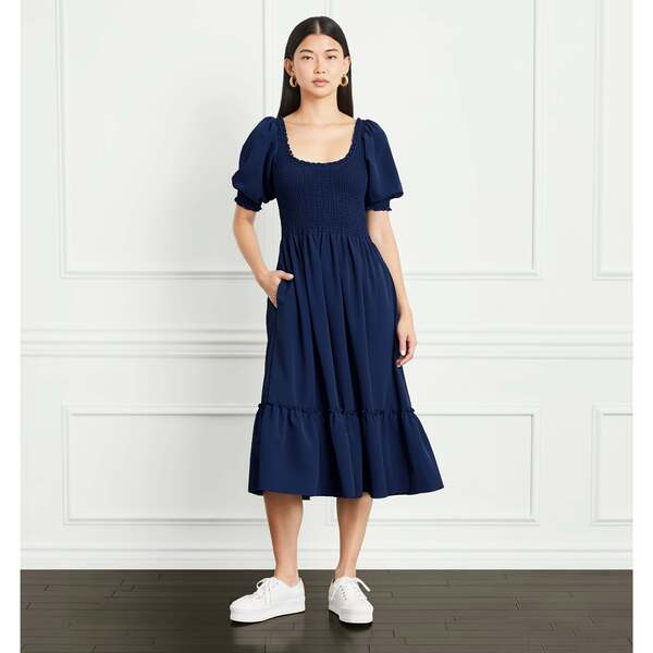 The Women's Louisa Nap Dress, Navy Crepe - Hill House Home Dresses
