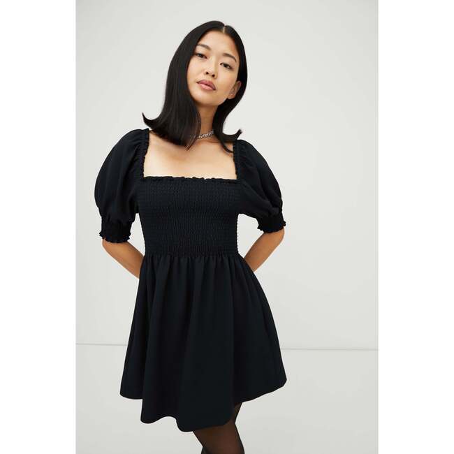 The Women's Athena Nap Dress, Black Crepe - Dresses - 2