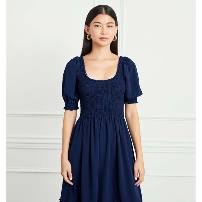 The Women's Louisa Nap Dress, Navy Crepe - Dresses - 4