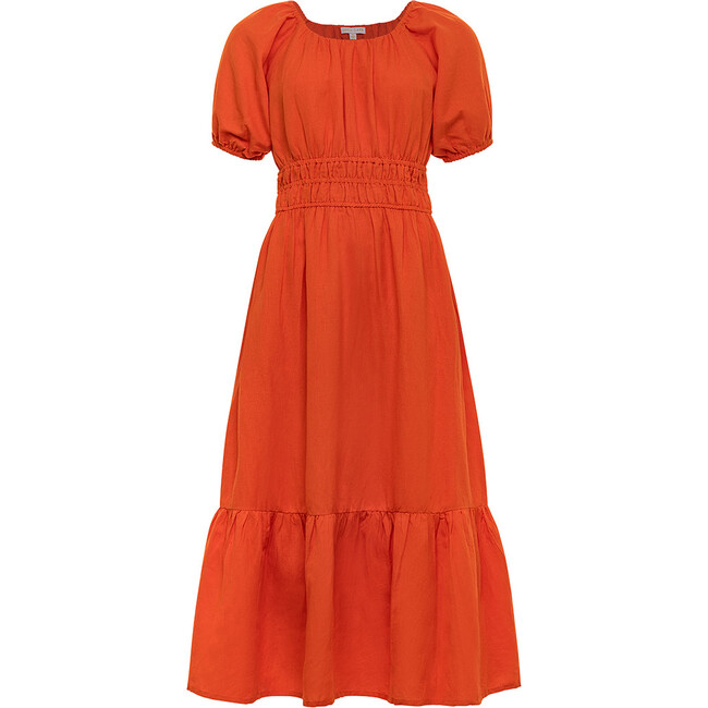 Bea Linen Maxi Dress, Hot Orange
