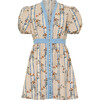 Kendal Linen Dress, Peach and Blue Floral - Dresses - 1 - thumbnail