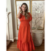 Bea Linen Maxi Dress, Hot Orange - Dresses - 2