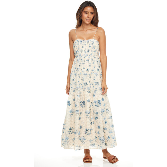 Nicole Maxi Dress, Royal Blue Garden - Dresses - 2