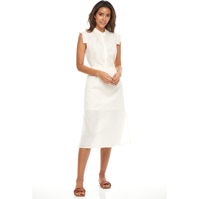 Tori Midi Dress, Ivory Embroidery - Dresses - 2
