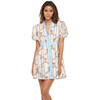 Kendal Linen Dress, Peach and Blue Floral - Dresses - 2