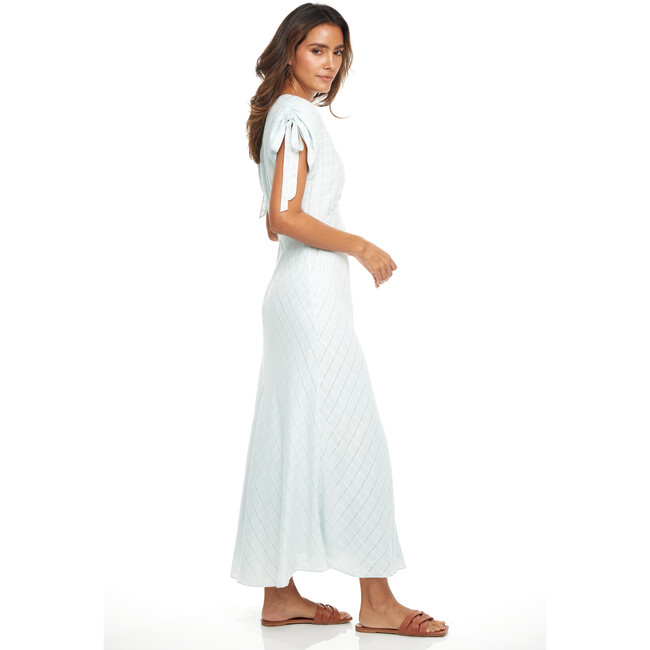 Angelina Maxi Dress, Soft Blue Plaid - Dresses - 3