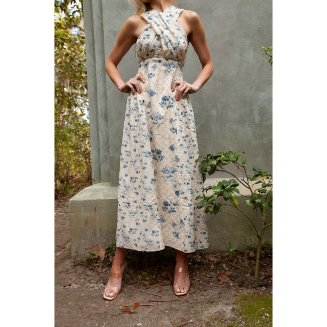 Collette Maxi Dress, Royal Blue Garden - Dresses - 5