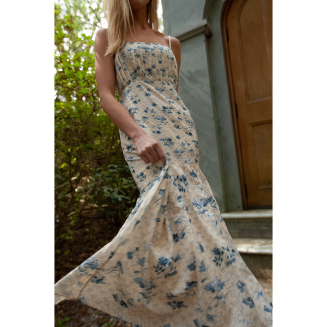 Nicole Maxi Dress, Royal Blue Garden - Dresses - 6