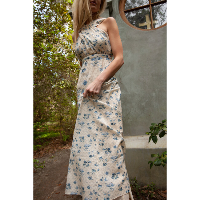 Collette Maxi Dress, Royal Blue Garden - Dresses - 7