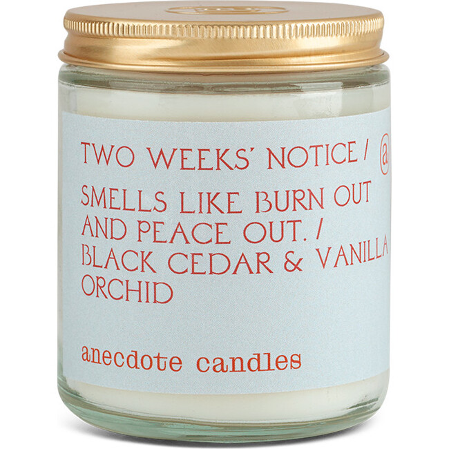 Two Weeks Notice Glass Jar Candle